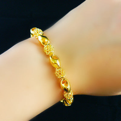 Gold Plated 24K Gold Heart Bracelet For Woman Wedding Christmas Birthday Gift