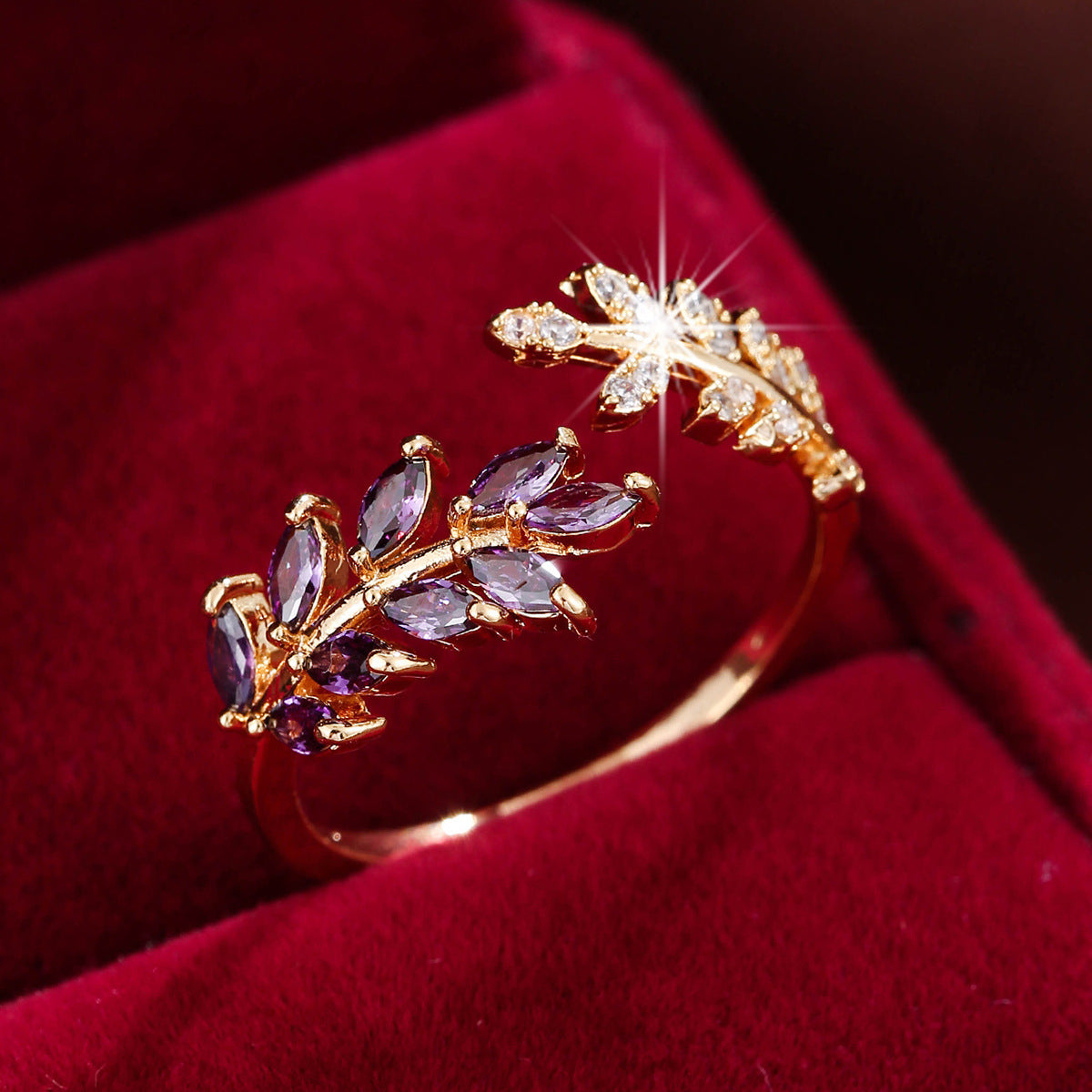 Simple Fashion Creative Leaf Wheat Ring