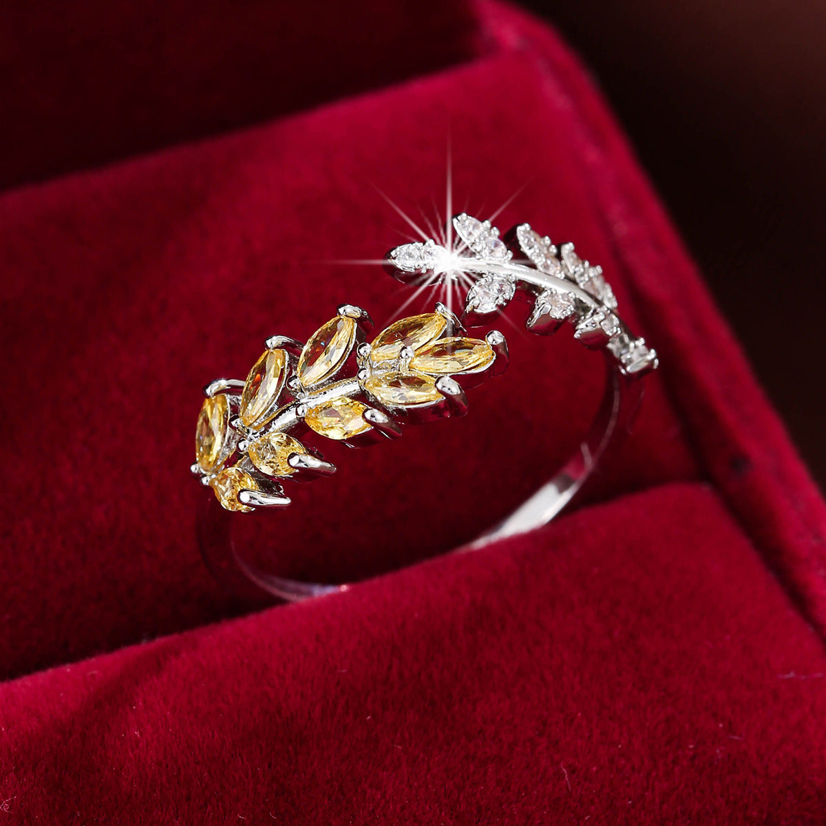 Simple Fashion Creative Leaf Wheat Ring