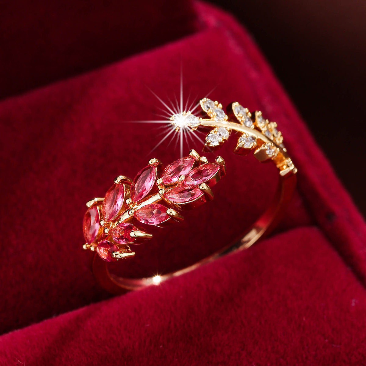 Simple Fashion Creative Leaf Wheat Ring