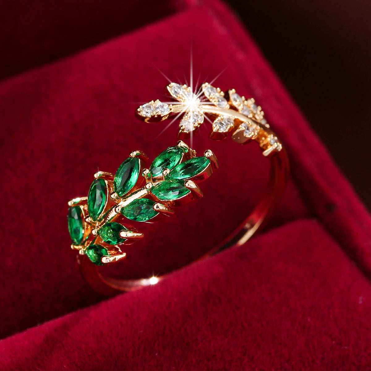 Simple Fashion Creative Leaf Wheat Ring
