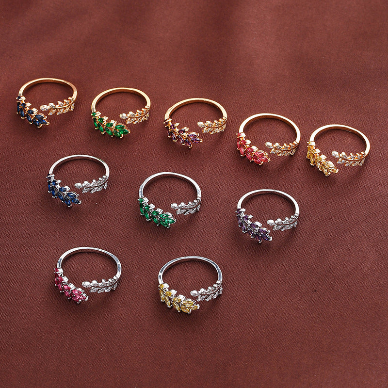Simple Fashion Creative Leaf Wheat Ring