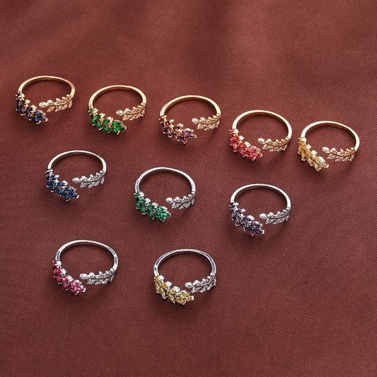 Simple Fashion Creative Leaf Wheat Ring