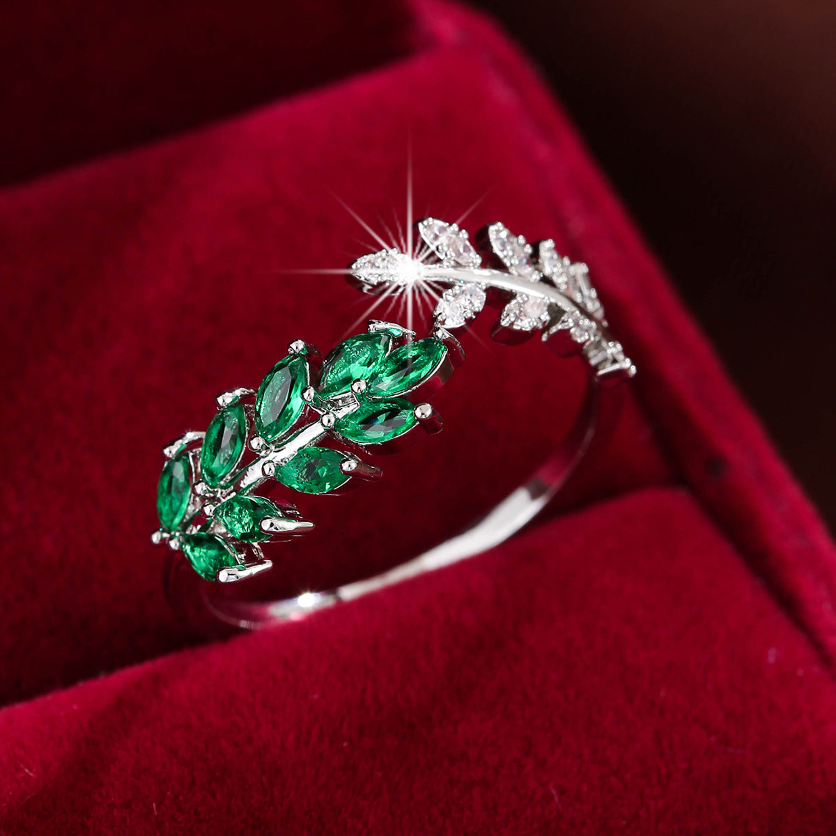 Simple Fashion Creative Leaf Wheat Ring